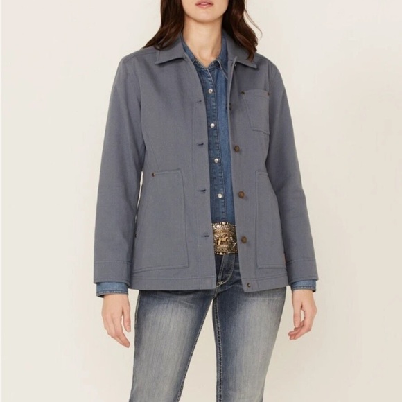 Pendleton Jackets & Blazers - NWOT Pendleton Jacket Sz M Blaine Canvas Button-up Barn Coat Storm Blue*R16